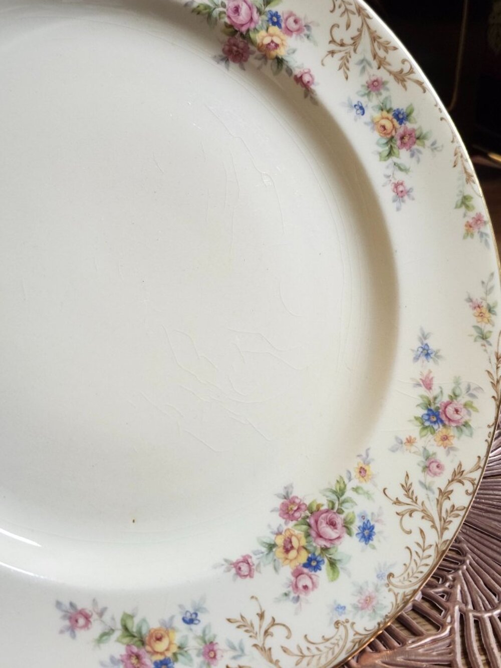 Colorful Mismatched China Dinner Plates ~10" Porcelain Eclectic Set of 4 - Picture 5 of 11